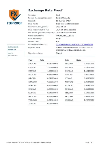 Bank of Canada Signed FXProof Proof PDF preview